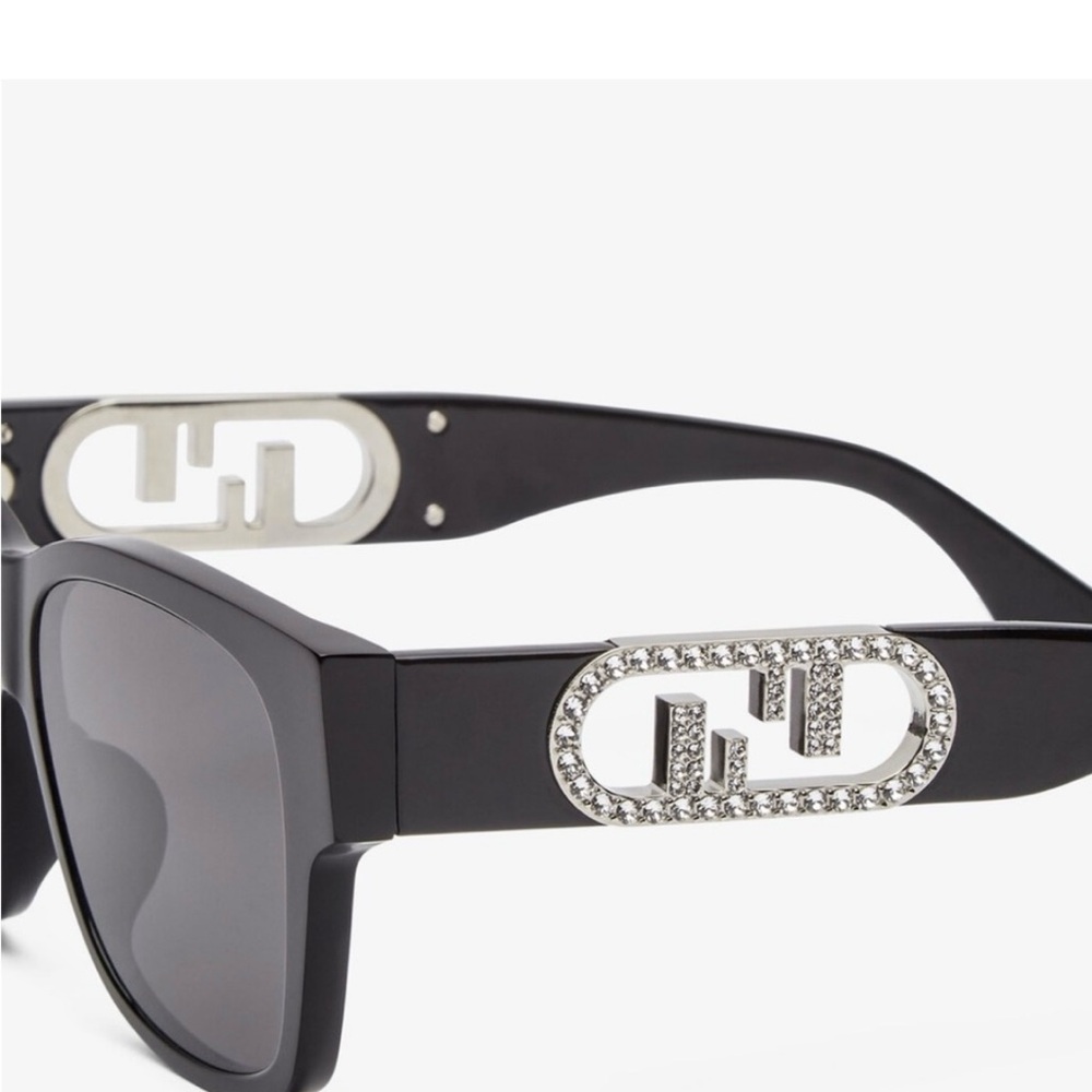 Fendi black crystal-cut sunglasses - 5401a